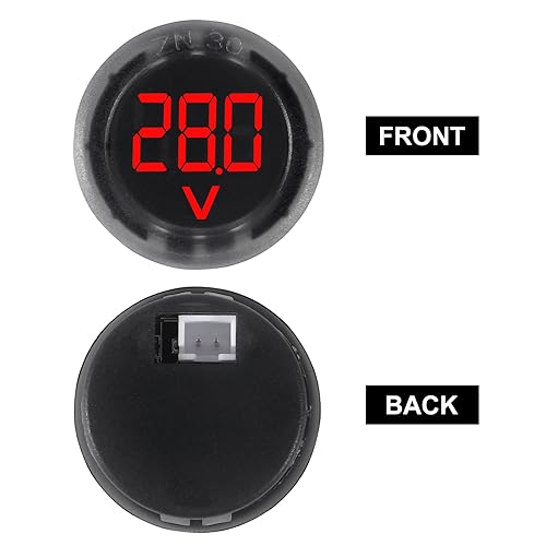 3pcs DC 4-100V LED Digital Display Circular Two-Wire Voltmeter DC Digital Voltmeter Head Display Reverse Connection Protection(Red) - color: Red