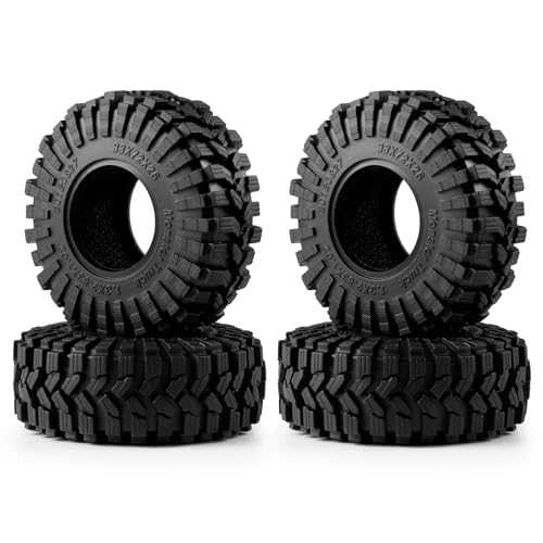 4PCS 1.3" Beadlock Tires with Foam Insert for 1/24 Axial SCX24 AX24 1/18 TRX4M RC Crawler Truck Car Upgrade Parts (D Style) - color: #D Style