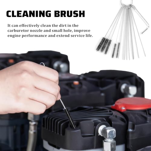 Car Carburetor Cleaner Kit, Carbon Dirt Torch Tip Cleaner Set with 15 Nylon Brushes 30 Cleaning Needles 1 Hex Wrench, Carb Carburetor Clean Tool, Suitable for Carb Spray Gun