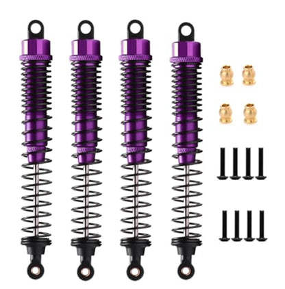 Alloy Shock Absorber Damper 130mm Adjustable for RC Car 1/10 Crawler Truck HPI HSP Losi Axial Tamiya Redcat Upgrade Part 4pcs/Set(Purple) - color: purple