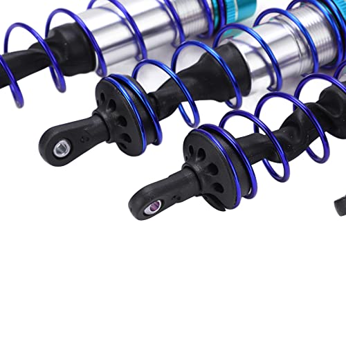 Adjustable RC Damper, Oil Adjustable with High Elasticity Spring Aluminum Alloy Shock Absorber 4PCS Set for 1/8 Scale RC Crawler Truck Truggy Enthusiasts Off-Road Racing and Crawling Scenarios - color: Blue