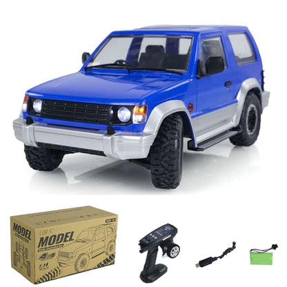 US in Stock, 4WD 1/14 4X4 Wireless Control Off-Road Vehicles RC Crawler Car Model LDRC LD1297 Light System Motor Servo ESC Hobby Model(Blue) - color: Blue