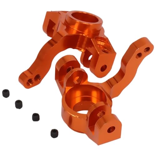 RC Steering Knuckle Block for Axial for Yeti 1/10 Aluminum Steering Knuckles Hub Carrier(l/r) Ax90026 Rc for Desert for Buggy Car Parts(Orange) - size: Orange