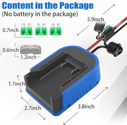 for Power Wheels Adapter Compatible with Kobalt 24V Battery,Kobalt Battery adapter with Fuse & Wire terminals, Power Connector for Robotics, DIY, Compatible for KB224-03 KB424-03 KB524-03 KB624-03 - style: for Kobalt 24V Battery Adapter
