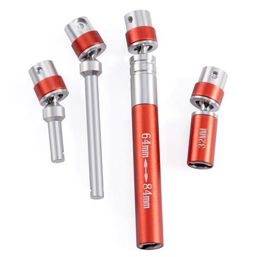 RCLIONS Stainless Steel RC Drive Shaft 32+64mm Driveshaft Upgrade for 1/24th AXIAL SCX24 AXI90081 Deadbolt AXI00004 4WD Rock Crawler Car Parts (Red) - color: Red