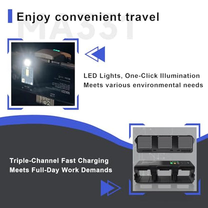 MA331 Air 3/3S Battery Charging Hub 200W 3 Channel Fast Charger for DJI Air3s/Air3 Drone Portable Charger with APP Connection LED Display and Discharge Function