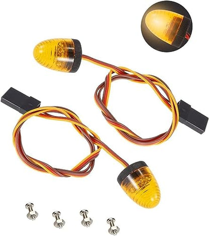 2PCS Circular Ultra Bright LED Police Light Rotating Flash Alarming Strobe Lamp 5Modes for 1/8 1/10 1/14 RC Car Firefighting Ambulance Crawler Truck for CC01 D90 SCX10(10x15mm,Yellow) - color: 10x15mm,2Yellow