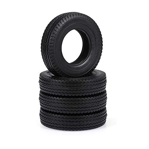 GoolRC 4pcs Trailer Car Rubber Tires for 1/14 Tamiya Tractor Truck RC Climber Trailer