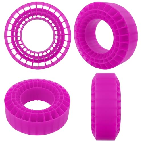 4Pcs Vgoohobby Silicone Rubber Insert Foam 1.9 Tire Inserts Foam Fit for 1.9 Crawler Tires Compatible with SCX10 TRX4 1/10 RC Crawler Car (Purple) - color: Purple