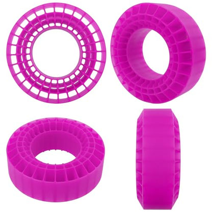 4Pcs Vgoohobby Silicone Rubber Insert Foam 1.9 Tire Inserts Foam Fit for 1.9 Crawler Tires Compatible with SCX10 TRX4 1/10 RC Crawler Car (Purple) - color: Purple