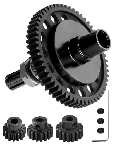 57T 0.8Mod Slipper Gear with 3.175mm Pinions Gear 15T 16T 17T RC Gears Upgrades Part for 1/10 Granite Senton Big Rock Vorteks 3S Blx Mega550, Kraton Outcast 4S Blx, 1/8 Typhon 3S,Black - color: Black - (57T)