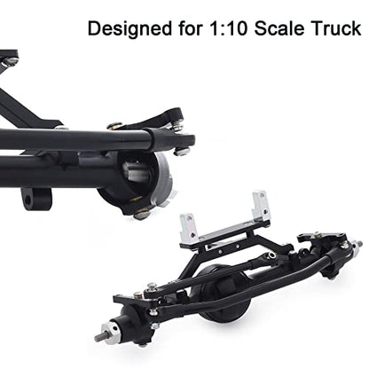 CNC Aluminum Alloy Complete Front Axle for 1/10 RC Crawler RC4WD Ge-Lande II TF2 D110 Yo-ta II Axles (Black) - color: Front Axle