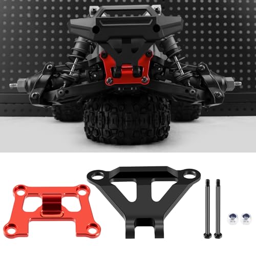 Aluminum Front Bulkhead Mount Strengthenfor Tra-xxas 1/16 Mini Maxx | 4WD RTR Brushless Monster Truck Upgrades Red Front Bumper Support Mount - color: Red