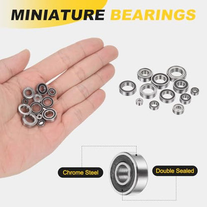 uxcell 4Pcs SMR83-2RS Deep Groove Ball Bearings, 3x8x3mm 440C Stainless Steel Double Shielded Bearings, ABEC 5 - size: 3x8x3mm