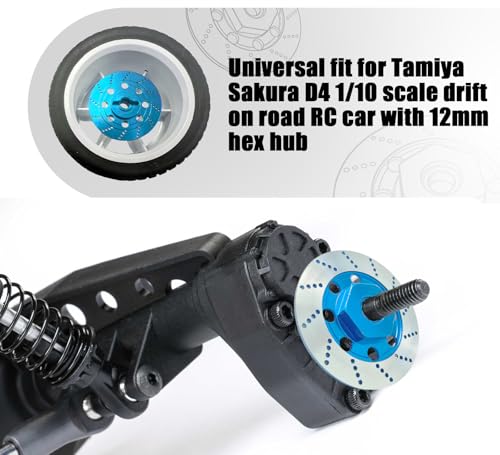 Brake Discs with 12mm Hex Hub for Tamiya Sakura D4 1/10 Scale RC Cars - Aluminum Alloy Upgrade Kit for Drift, On-Road RC Car - CNC Machined Performance Part with Anodized Finish Sky Blue - color: Sky Blue