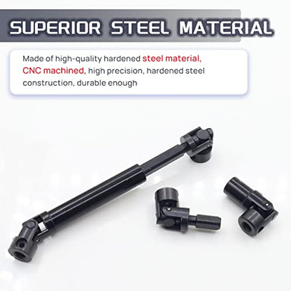 Steel RC Drive Shaft for 1/24 SCX24 Deadbolt AXI90081 Upgrate Part | SCX24 Driveshaft Hardened Steel Upgrade Parts,High Strength,Wear Resistant,CNC machined - size: For SCX24 90081