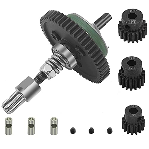 Metal Steel 6878 Differential Gear Complete Slipper Clutch and 32P 15T/17T/19T Pinions Gear Set for Traxxas Slash 4X4 / Stampede 4X4 / Rustle 4X4 Replace 6878
