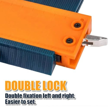 Saker Connection Profile Gauge-Adjustable Lock -Precisely Copy Irregular Shape Duplicator -Irregular Welding Woodworking Tracing - Must Have Tool for DIY Handyman, Construction - style: Connectable Orange and Blue（10+10inch）