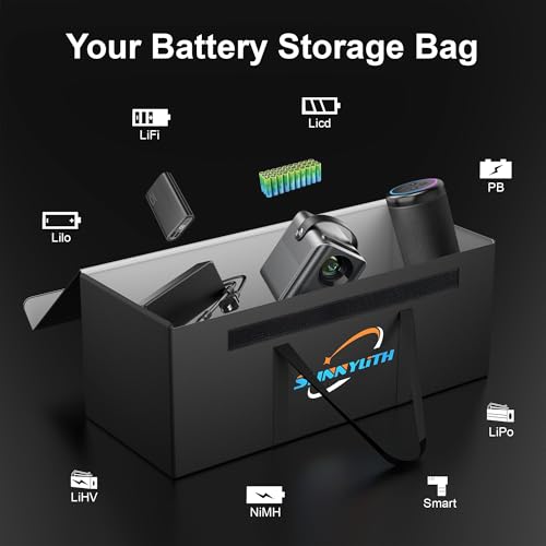 12V 200Ah LiFePO4 Lithium Battery Fireproof Safe Bag, Large Capacity Explosion-proof Lipo Battery Bag for Charging and Storage, Waterproof Box for Documents and Valuables - 22×9×9.5in - size: 22×9×9.5 in