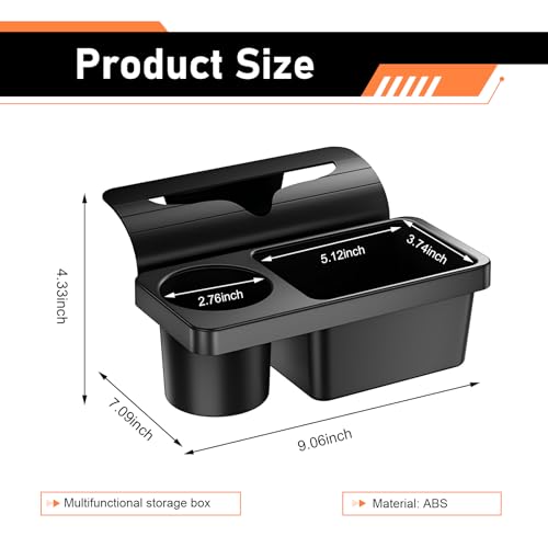 Car Window Storage Organizer, Multifunctional 2 in 1 Car Window Storage Box with Cup Holder, Universal Hanging Auto door Storage Organizer, for Sedan Truck SUV (Black)