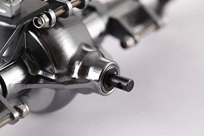 1:10 Rock Crawler Axle, Aluminum Alloy Front and Rear Axle for Axial SCX10 RC Crawler Car (Titanium) - color: Silver