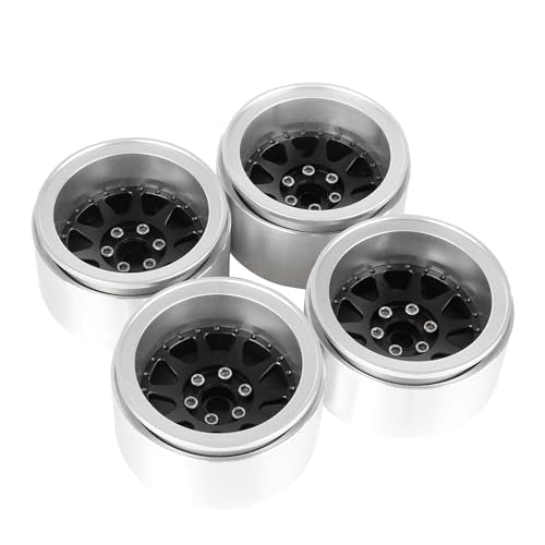 Aluminum 2.2" Beadlock Wheel Offset -10mm Metal Rims for SCX10 RR10 TRX4 VS4-10 Gen8 1/10 RC Crawler Car Upgrade Parts (10-Spoke, Black) - color: 10-Spoke, Black