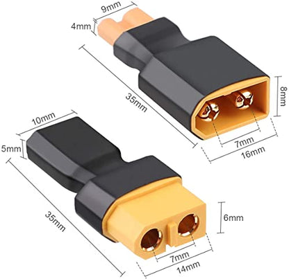 2Pairs XT30 to XT60 Adapter for RC Battery Car Truck FPV ESC Controller 4pc | XT30 to XT60 Adapter Male Female Connector Plug Set Compatible with RC Airplane FPV ESC Balance Charger Motor Controller 4pcs