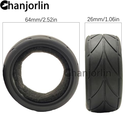1/10 RC Rally Racing Touring Tires OD 65mm Soft Rubber On Road Tyres For 1:10 Street Car Tamiya TT01 TT02 XV01 TA06 A959 PTG2 HPI KYOSHO HSP PTG2 Traxxas RC Drift Wheels 4PCS