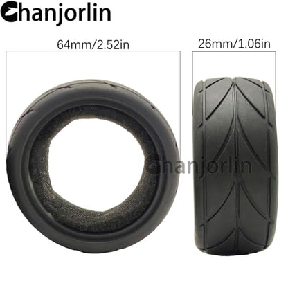 1/10 RC Rally Racing Touring Tires OD 65mm Soft Rubber On Road Tyres For 1:10 Street Car Tamiya TT01 TT02 XV01 TA06 A959 PTG2 HPI KYOSHO HSP PTG2 Traxxas RC Drift Wheels 4PCS