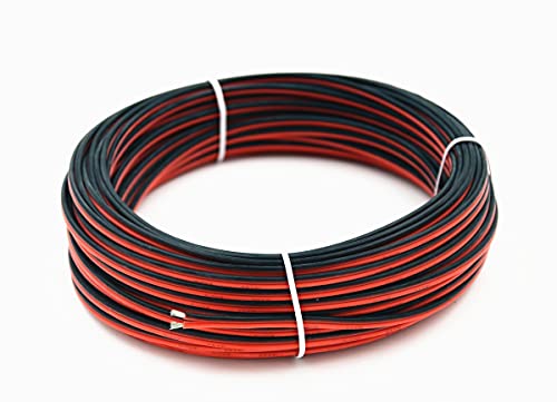 TUOFENG 20 AWG Silicone Wire - 30ft 2 Conductor Parallel Hook Up Cable | Ultra-flexible 20 AWG tinned copper wire . High temp resistant (-60°C to 200°C). Perfect for RC toys & LED strips. - size: 20 awg 2 parallel lines 15ft