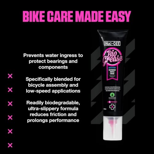 Muc-Off Bio Grease, 150g - Biodegradable Bike Grease for Pedals, Bearings and Components - Water-Resistant Bike Assembly Grease - size: 150g (Pack of 1)
