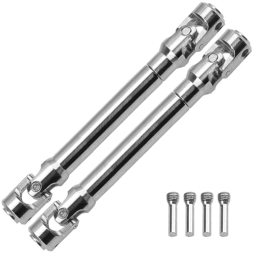 2Pcs Vgoohobby Universal Drive Shaft RC Crawler Driveshaft Compatible with Traxxas TRX4 Axial SCX10 AXI03007 Redcat Gen7 RC4WD D90 TF2 1/10 RC Crawler Car (Silver,104-139mm) - color: Silver, size: 104-139mm