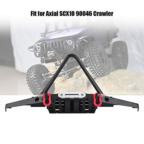 RC Crawler Front Bumper, Steel Construction with Integrated LED Lights, RC Car Upgrade Part, for Off-Road Adventures Rock Crawling Enthusiasts