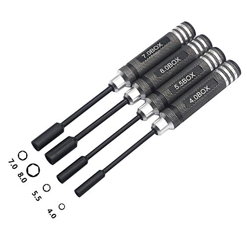 500Pcs Universal RC Screws Kit Repair Tool M3 M4 Screw E Buckle & 4Pcs Hex Nut Key Socket Screw Driver Compatible with HSP Axial SCX10 Traxxas Arrma Losi 1/8 1/10 1/12 RC Cars Trucks Crawler