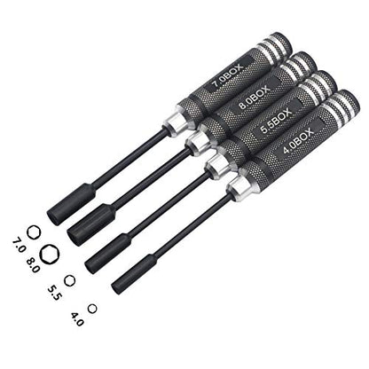 500Pcs Universal RC Screws Kit Repair Tool M3 M4 Screw E Buckle & 4Pcs Hex Nut Key Socket Screw Driver Compatible with HSP Axial SCX10 Traxxas Arrma Losi 1/8 1/10 1/12 RC Cars Trucks Crawler