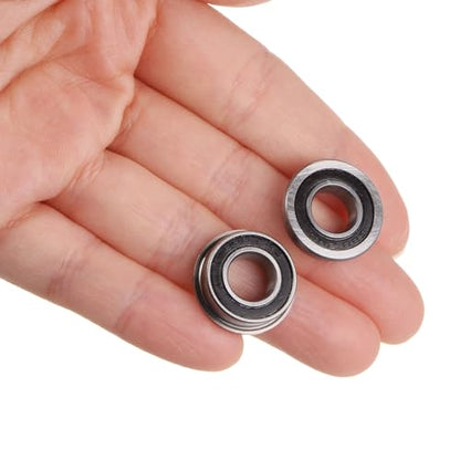 uxcell F688-2RS Flanged Ball Bearing 8x16x5mm Double Sealed Chrome Steel Flange Bearings, 20pcs - size: 8x16x5mm