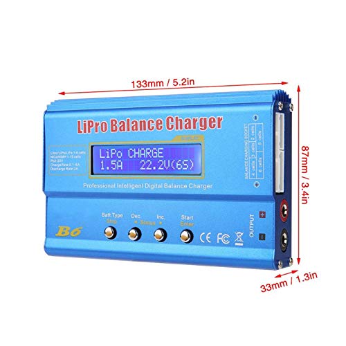 RC Charger,B6 80W Digital LCD Balance Charger Discharger Parallel Charging Board for LLiPo NiMH RC Battery(Without Plug)