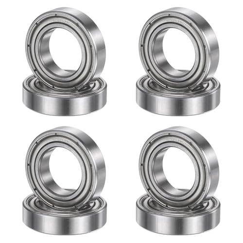 uxcell 8Pcs 6801ZZ 12mmx21mmx5mm Deep Groove Ball Bearings, Double Metal Shielded Bearing Steel ABEC5 High Performance for Industrial Machinery Precision Transmission, Silver - size: 6801ZZ 12mmx21mmx5mm