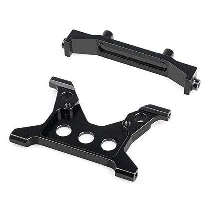 KYX Racing Aluminum Cross Member Bracket Fixed Seat Brace Battery Tray Mount for 1/10 RC Crawler Car Axial SCX10 III AXI03007 SCX10.3 (Black)