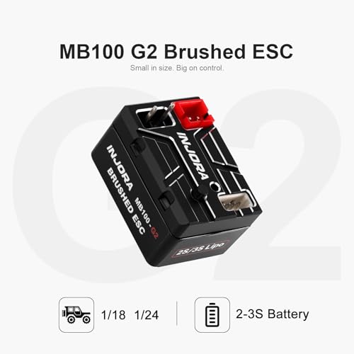 INJORA MB100 G2 Waterproof 40A Brushed ESC for 1/24 1/18 RC Crawler