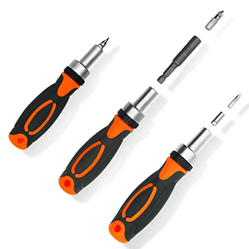 42 in 1 Ratcheting Screwdriver Set, Ratchet Wrench | Cr-V Steel, Rotatable Ratchet Handles ＆ Storage Case, Household Repair Tool Kits for Bike - style: 42pcs Ratchet Screwdriver