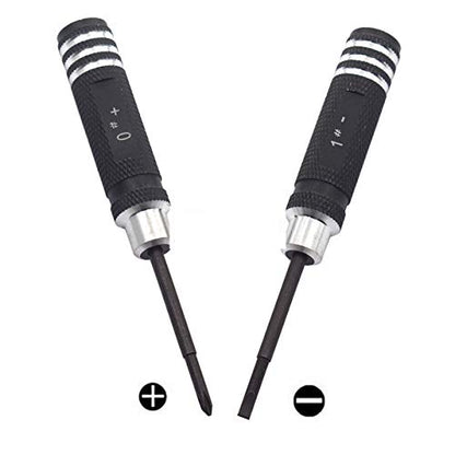 7PCS Hex Screw Driver Set - H1.5, 2.0, 2.5mm Hex, 4.0, 5.5mm Spanner, 0#, 1# Slot Screwdriver Kit for RC Helicopter, Airplane, Robotics, Car