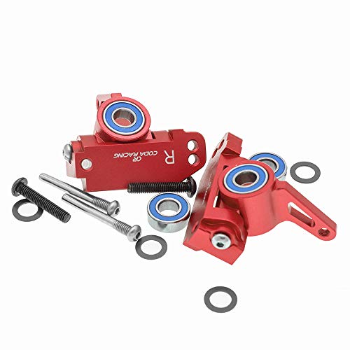RC Alloy Caster Block&Steering Blocks for Traxxas 1/10 2WD Slash, Stampede, Rustler, Nitro Slash-Replaces Part 3736 3632 - color: Red