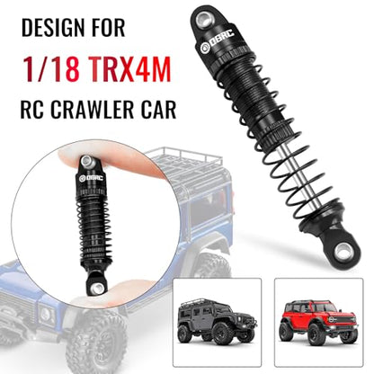 OGRC 60mm Long Travel RC Shock Absorber Oil Damper for TRX4M 1/18 RC Car | Oil-filled, Aluminum, for Traxxas TRX4M Upgrade Parts, Black - color: Black