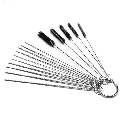 Carburetor Carbon Dirt Jet Remove Cleaner Tool Kit 10 Cleaning Needles with 5 Brushes for Car, Outboard Motor, ATV, Motorcycle Carb Jets