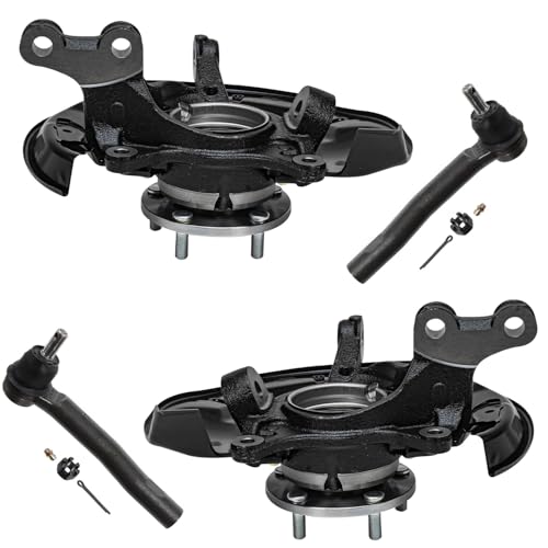 Detroit Axle - Front 4pc Steering Knuckles Kit for 10-15 Lexus RX350 RX450h | 2008-2017 Toyota Highlander, Steering Knuckles & Wheel Bearing Hubs Outer Tie Rods 2009 2010 2011 2012 2013 2014 2015 2016 - size: 4SU50508/Kit