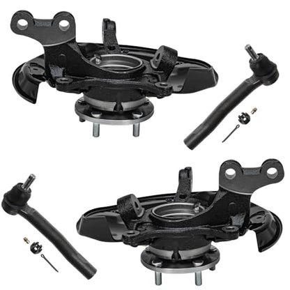 Detroit Axle - Front 4pc Steering Knuckles Kit for 10-15 Lexus RX350 RX450h | 2008-2017 Toyota Highlander, Steering Knuckles & Wheel Bearing Hubs Outer Tie Rods 2009 2010 2011 2012 2013 2014 2015 2016 - size: 4SU50508/Kit