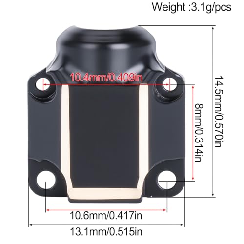 Brass Steering Knuckles Rear Hubs Weights Diff Covers for 1/30 RC Crawler AXIAL SCX30 Ford Bronco 4X4 Jeep Wrangler JLU Upgrades (Rear Diff Cover) - color: Rear Diff Cover