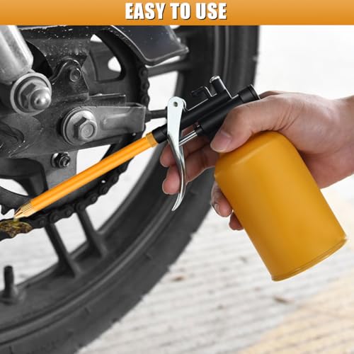 Metal Oil Can, Lubrication Oil Gun with Straight & Flexible Spout, 250ml Multipurpose Hand Pistol Pump Oiler, Universal for Lubrication Need of Cars, Bikes, Machines (Plastic) - size: Plastic