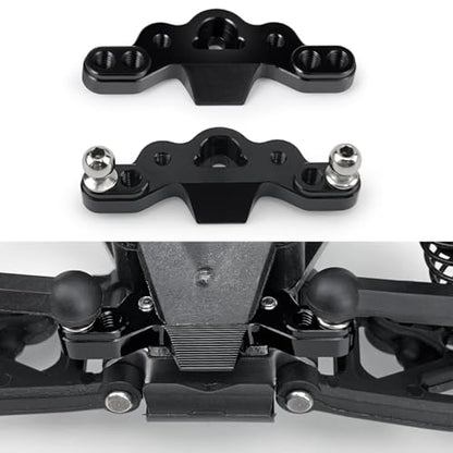 RC Car Aluminum Front Camber Block for 1/16 Losi Mini-B 1/18 Mini-T | CNC Machined Front Upper Arm Tie Rod Mount Black RC Car Buggy Upgrades Parts Accessories